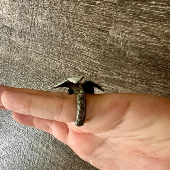 One of a Kind Handmade MICHELLE DARIN Enamel Flower Ring - Picture 2 of 5